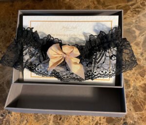 The Black Chantilly & Silk Bow Garter