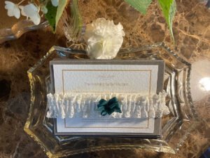 The Emerald Double Frill Silk Garter