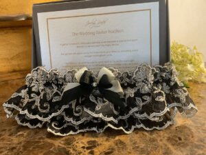 The Vintage Mono Embroidered Nottingham Lace Garter